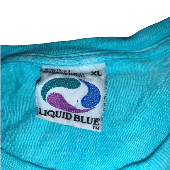 Vintage 1997 Liquid Blue Orca Killer Whale Tie Dye Single Stitch Shirt - Picture 5 of 6